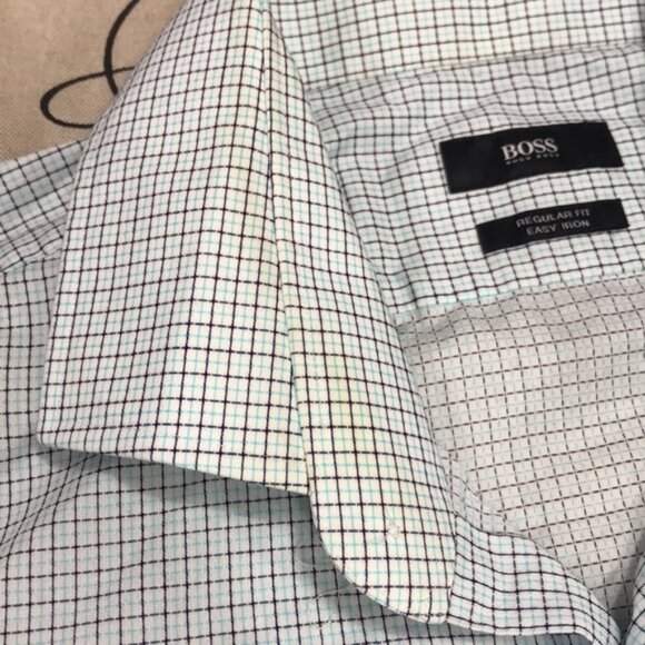 Hugo Boss Men's "Gordon" Regular Fit Plaid Dress Shirt - Picture 5 of 10